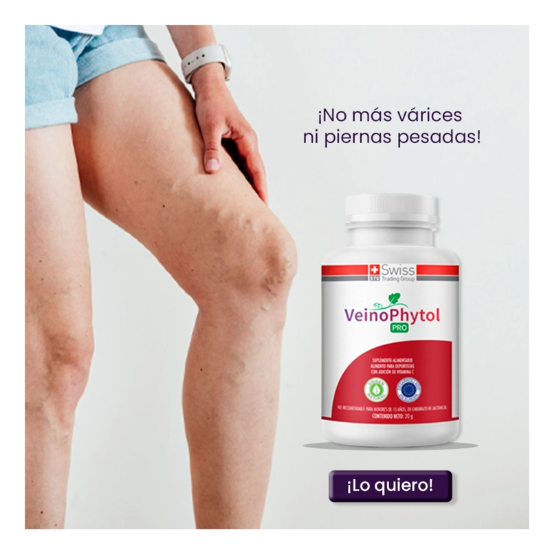 VEINOPHYTOL PRO 60 CAPS SIN VARICES NI PIERNAS CANSADAS 2 MESES - 3