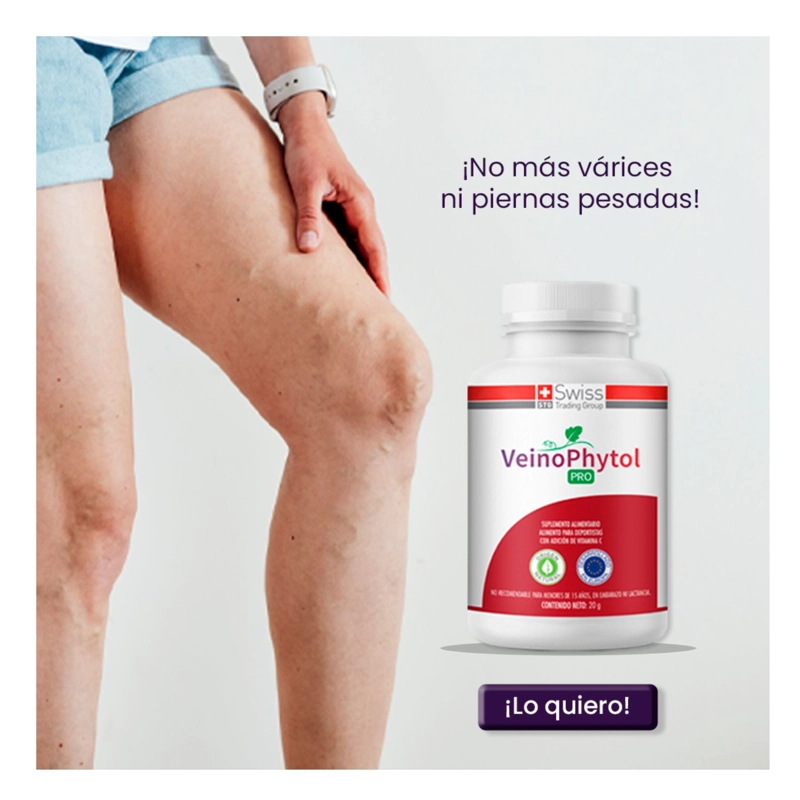 VEINOPHYTOL PRO 30 CAPS SIN VARICES NI PIERNAS CANSADAS 1 MES - 3
