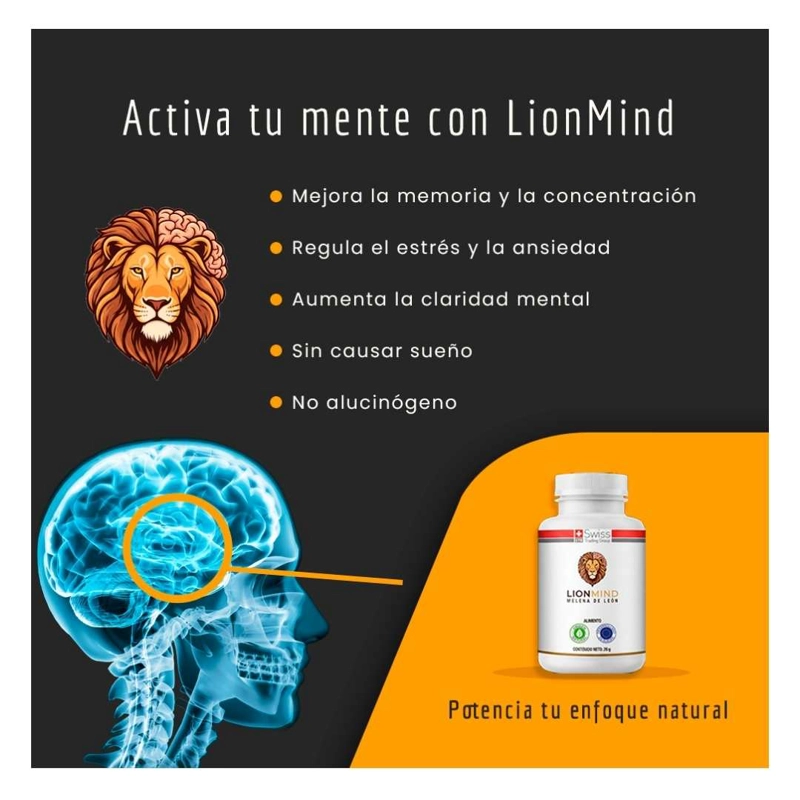 LIONMIND MELENA DE LEON ACTIVA TU CEREBRO MAS FOCO Y MEMORIA 4 MESES - 6