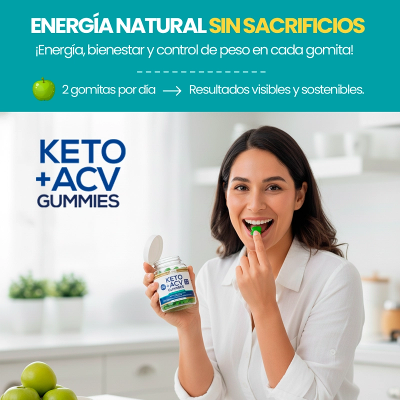 KETO PLUS 60 GOMITAS VINAGRE DE MANZANA QUEMA GRASA SIN AZUCAR - 4