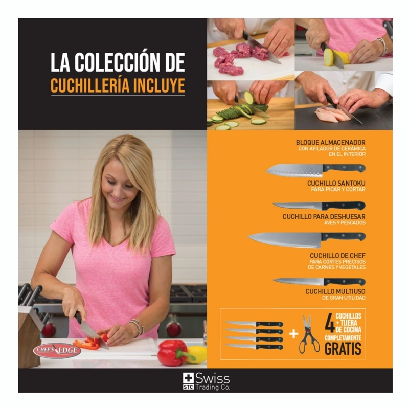 SET DE CUCHILLOS DE COCINA PROFESIONALES INCLUYE AFILADOR 10 PIEZAS - 6