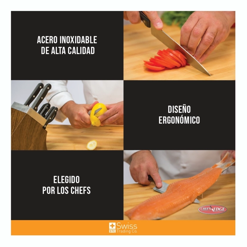 SET DE CUCHILLOS DE COCINA PROFESIONALES INCLUYE AFILADOR 10 PIEZAS - 8