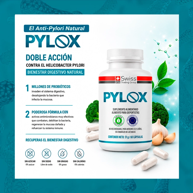 PYLOX EL ANTI-PYLORI NATURAL GASTRITIS REFLUJO 120 CAPS - 6