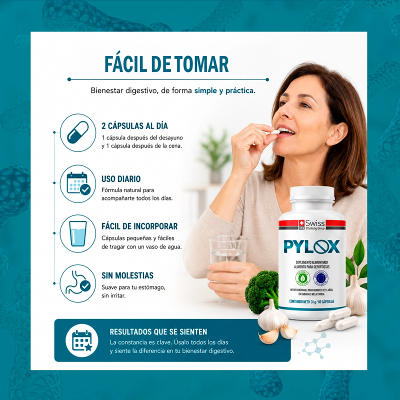 PYLOX EL ANTI-PYLORI NATURAL GASTRITIS REFLUJO 60 CAPS - 9