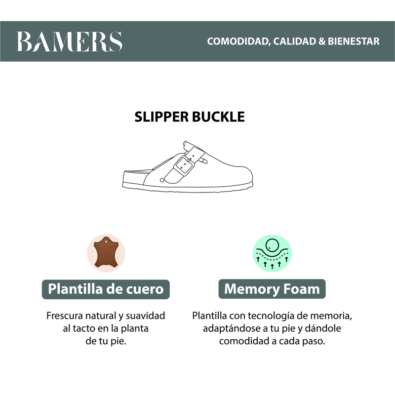 ZUECO BAMERS CLASSIC BUCKLE MUJER BEIGE - 5