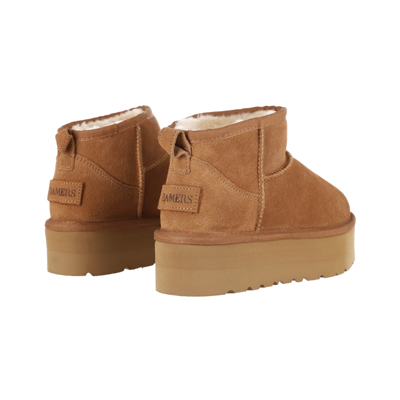 BOTAS MUJER BAMERS BLAST MINI PLATAFORMA CUERO CARAMELO - 4