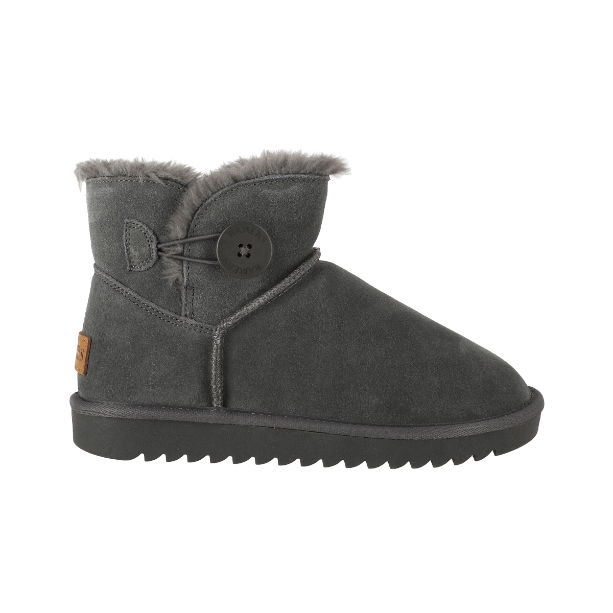 BOTAS MUJER CUERO BLAST BUTTON SHORT CHARCOAL BAMERS - 1