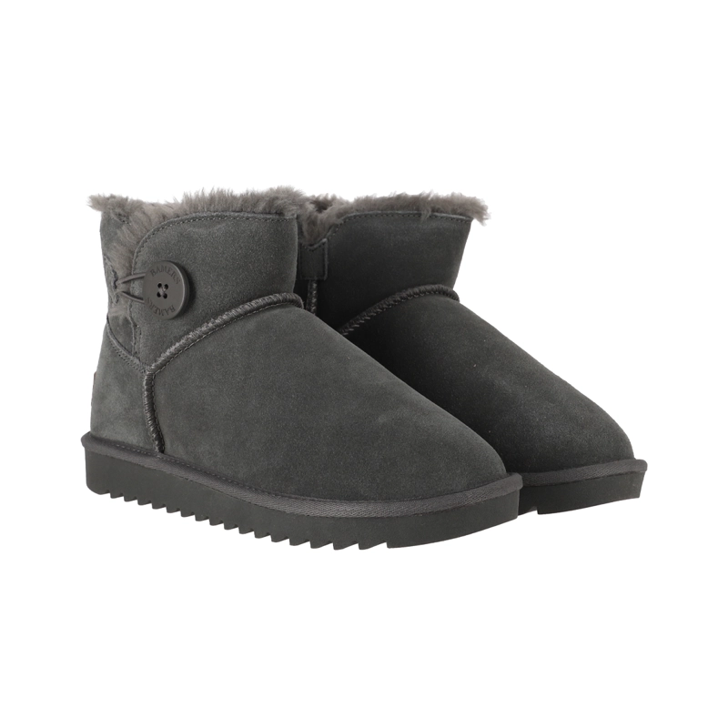 BOTAS MUJER CUERO BLAST BUTTON SHORT CHARCOAL BAMERS - 5