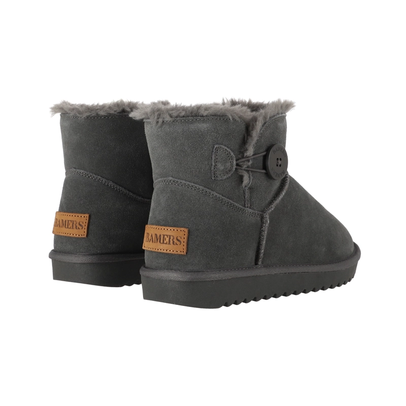 BOTAS MUJER CUERO BLAST BUTTON SHORT CHARCOAL BAMERS - 6