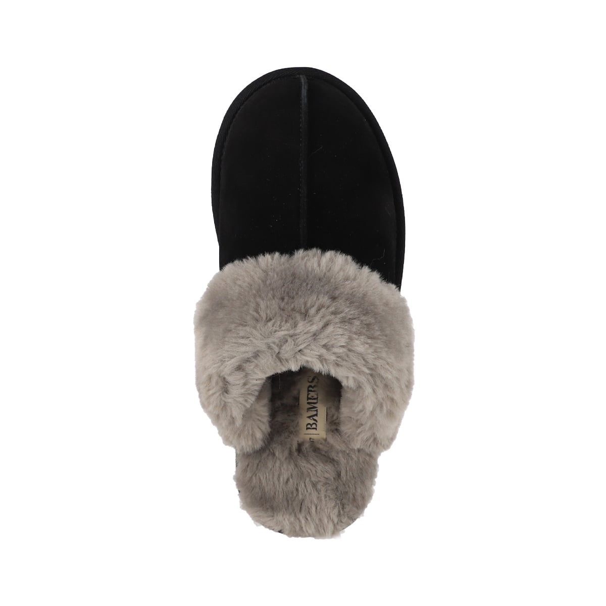 PANTUFLAS MUJER CUERO FUR II NEGRA BAMERS - 3