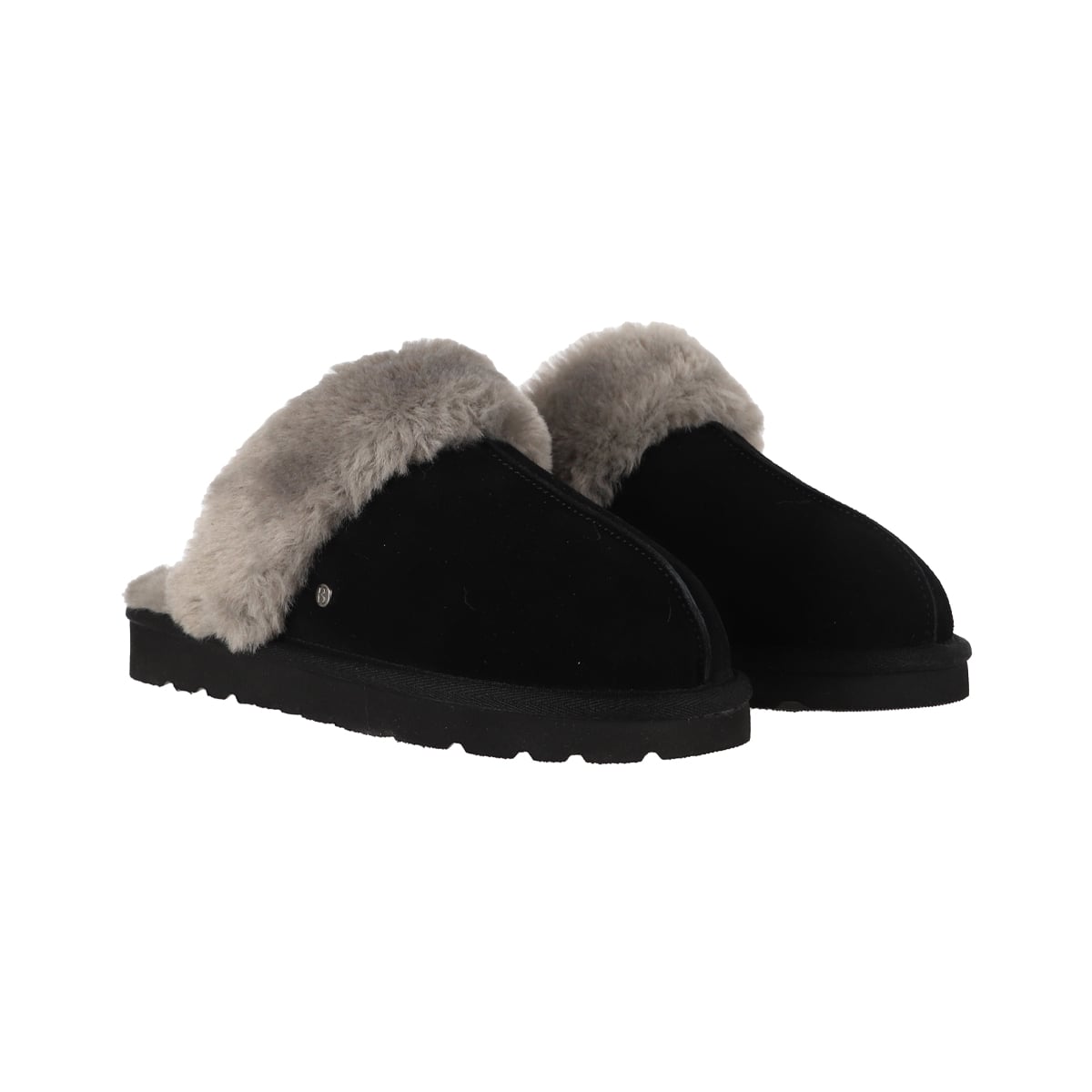 PANTUFLAS MUJER CUERO FUR II NEGRA BAMERS - 5