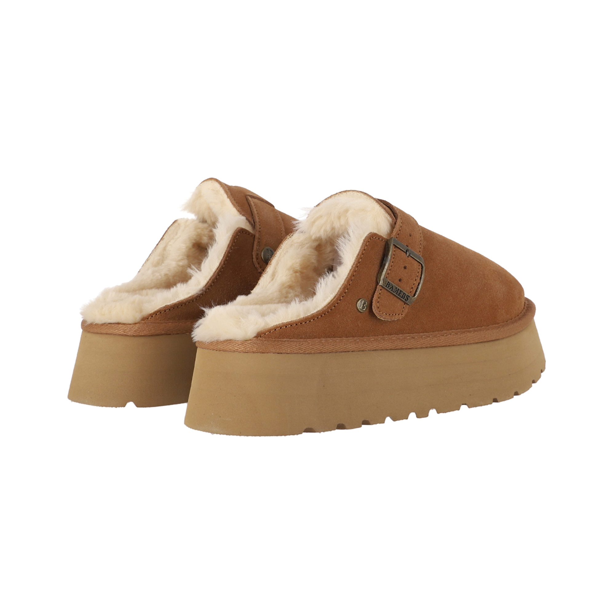ZUECOS MUJER CUERO RAVELO CARAMEL PLATAFORMA BAMERS - 6