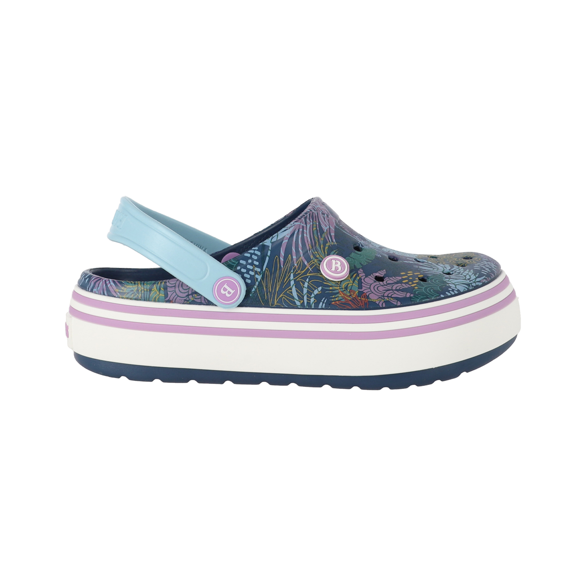 ZUECOS MUJER AIRLINE PLATAFORMA AZUL MARINO PRINT BAMERS - 1