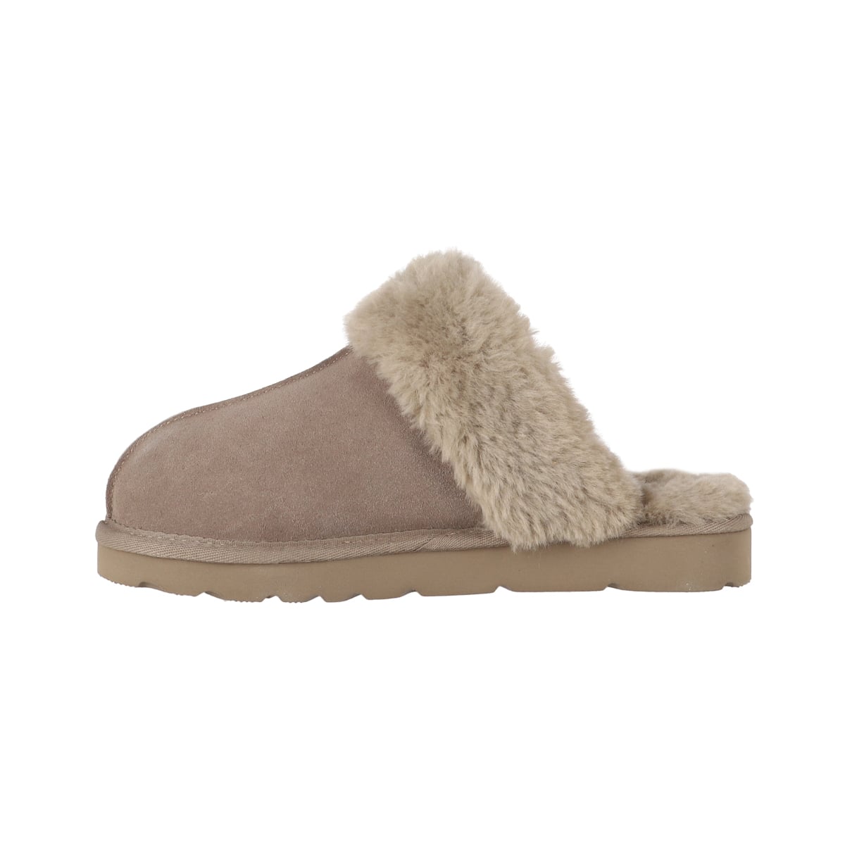 PANTUFLAS MUJER CUERO FUR II TAUPE BAMERS - 2