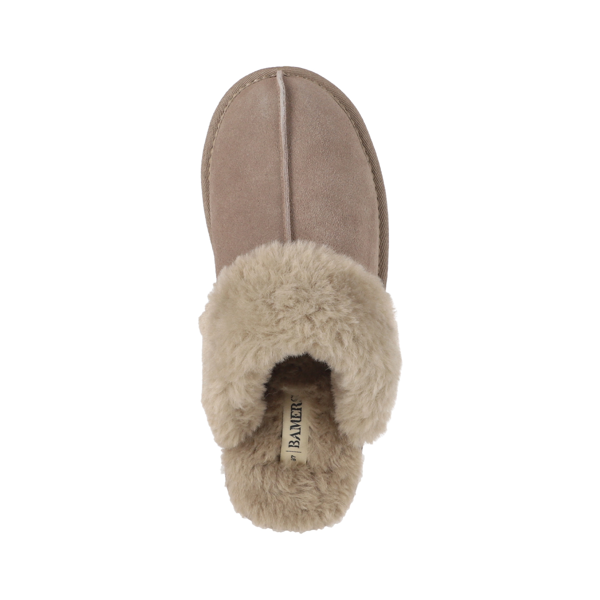 PANTUFLAS MUJER CUERO FUR II TAUPE BAMERS - 3