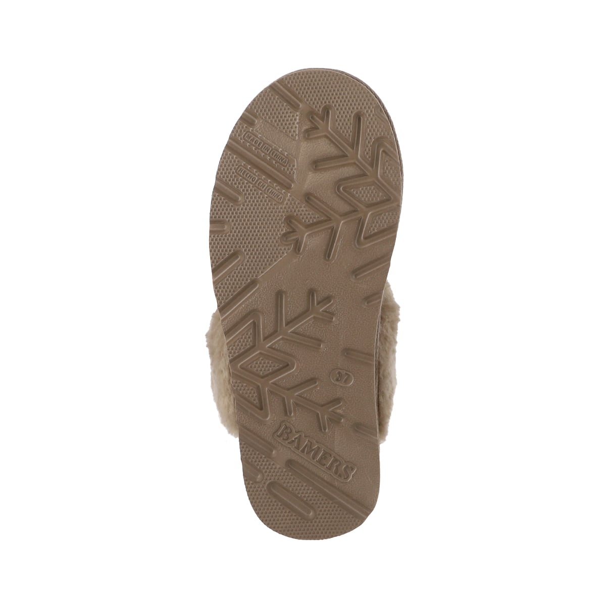 PANTUFLAS MUJER CUERO FUR II TAUPE BAMERS - 4