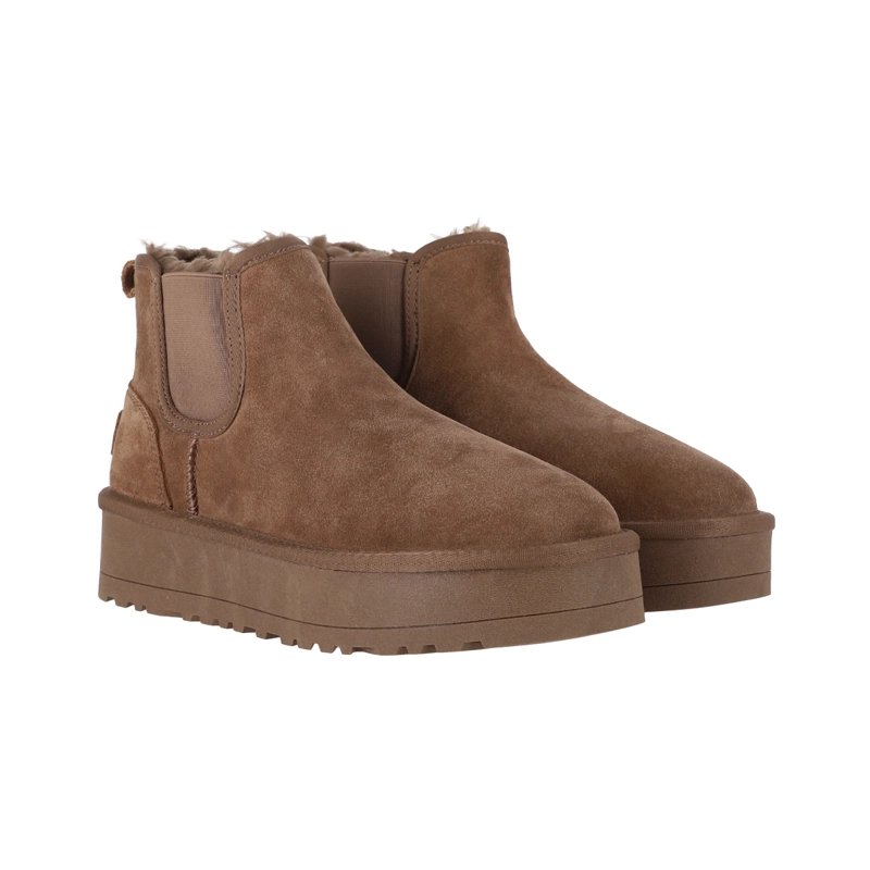 BOTAS MUJER CHELSEA CAFE  CLARO PLATAFORMA BAMERS - 5