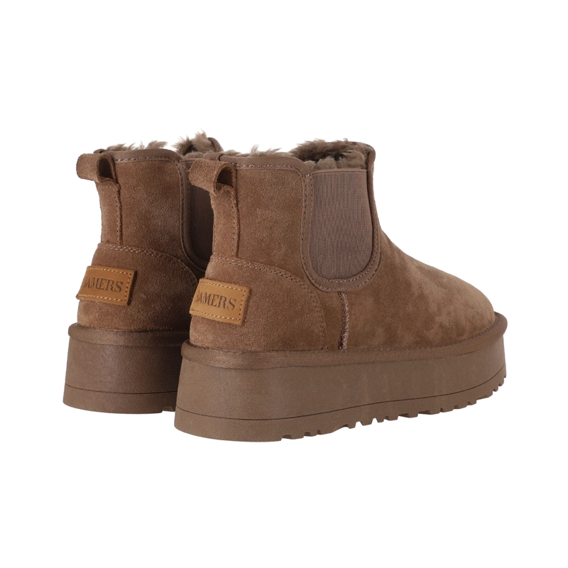 BOTAS MUJER CHELSEA CAFE  CLARO PLATAFORMA BAMERS - 6