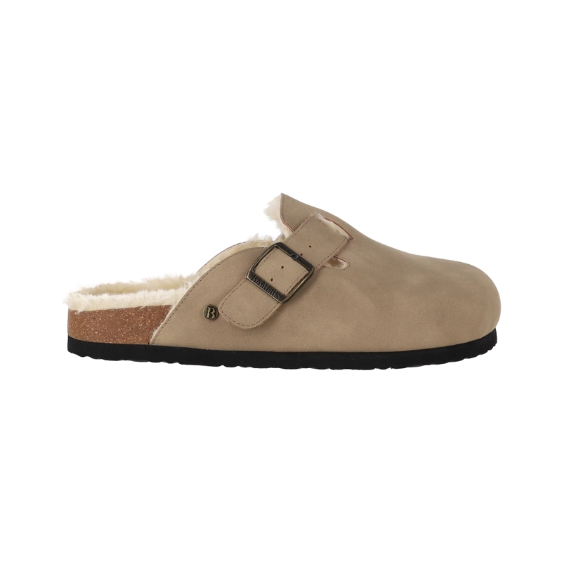ZUECOS MUJER CLASSIC BUCKLE FUR BEIGE BAMERS - 1