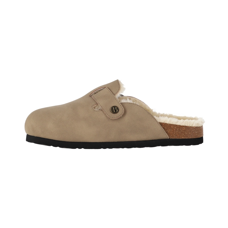 ZUECOS MUJER CLASSIC BUCKLE FUR BEIGE BAMERS - 2