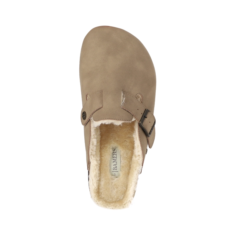 ZUECOS MUJER CLASSIC BUCKLE FUR BEIGE BAMERS - 3