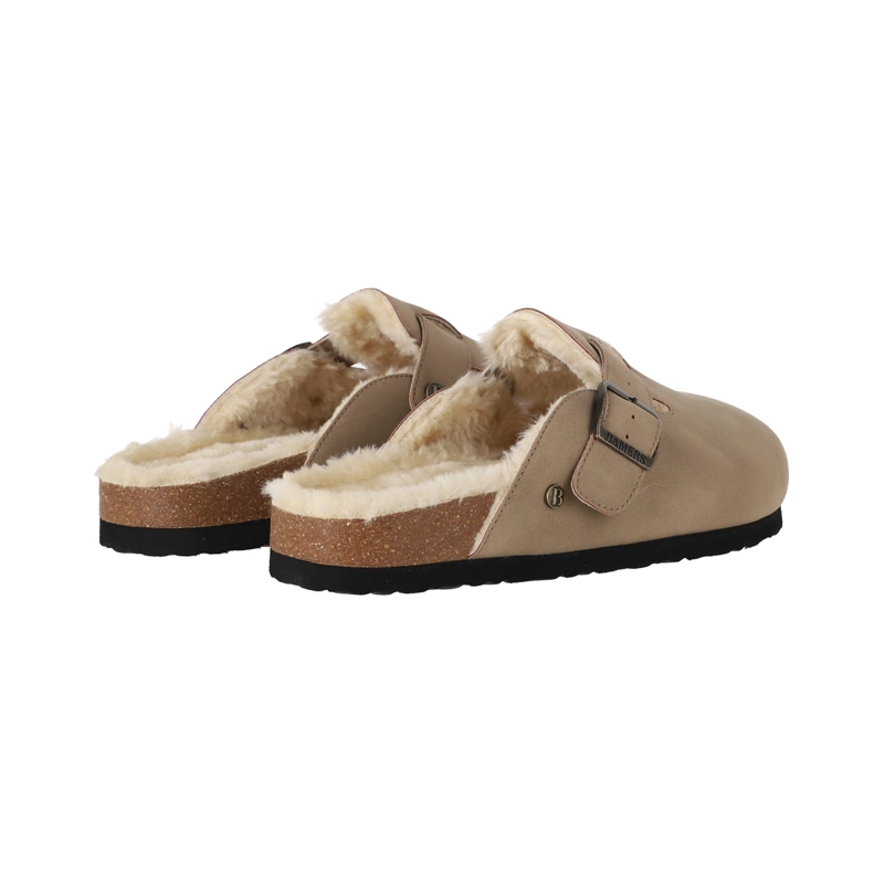 ZUECOS MUJER CLASSIC BUCKLE FUR BEIGE BAMERS - 5