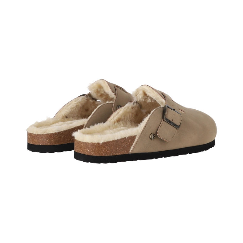 ZUECOS MUJER CLASSIC BUCKLE FUR BEIGE BAMERS - 5