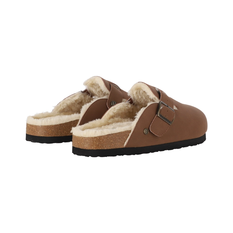 ZUECOS MUJER CLASSIC BUCKLE FUR CARAMEL BAMERS - 6