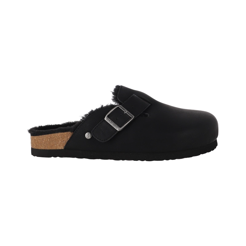 ZUECOS MUJER CLASSIC BUCKLE FUR NEGRO BAMERS - 1