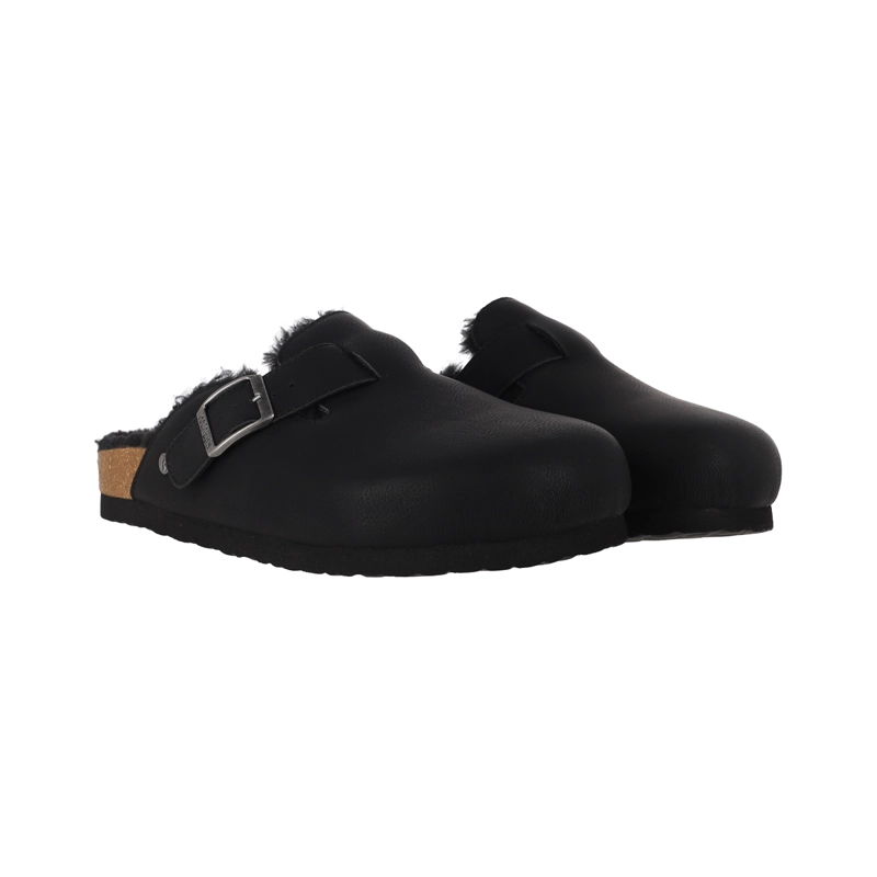 ZUECOS MUJER CLASSIC BUCKLE FUR NEGRO BAMERS - 5
