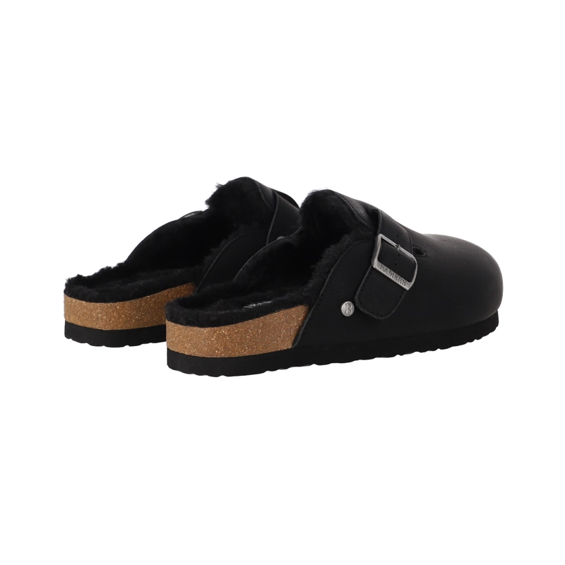 ZUECOS MUJER CLASSIC BUCKLE FUR NEGRO BAMERS - 6