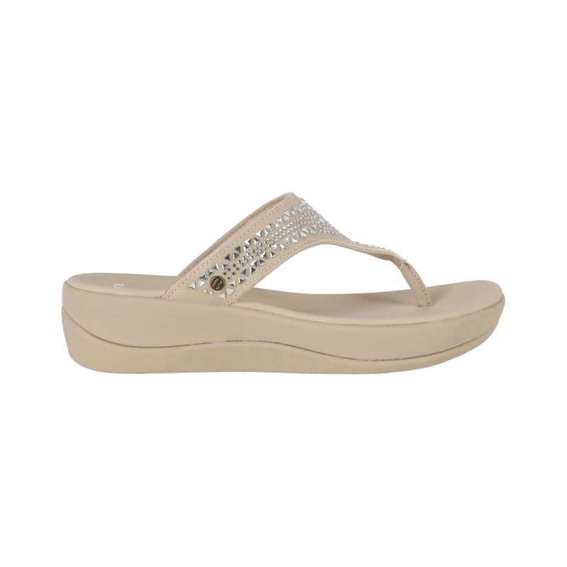 SANDALIAS MUJER CRUZ BAMERS BEIGE - 1
