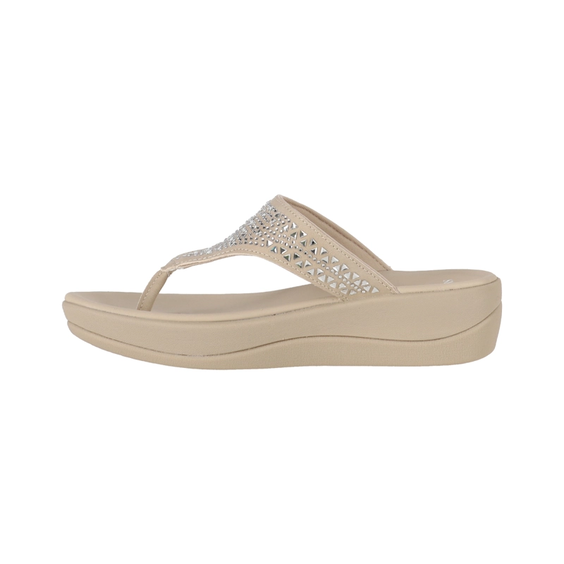 SANDALIAS MUJER CRUZ BAMERS BEIGE - 2