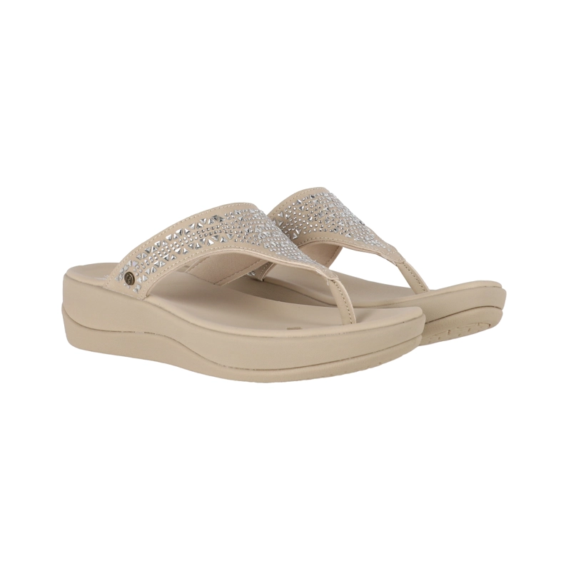 SANDALIAS MUJER CRUZ BAMERS BEIGE - 5