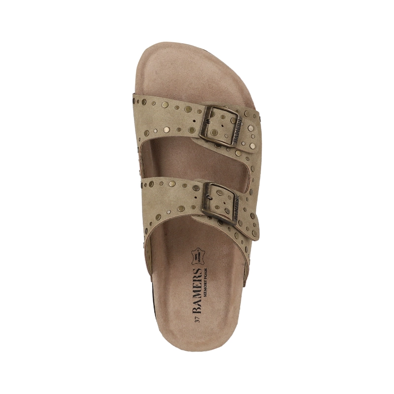 SANDALIAS MUJER KEND STUDS BAMERS BEIGE - 3