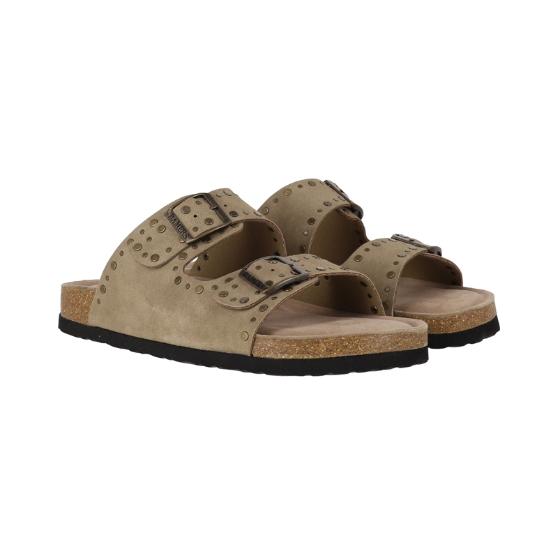 SANDALIAS MUJER KEND STUDS BAMERS BEIGE - 5