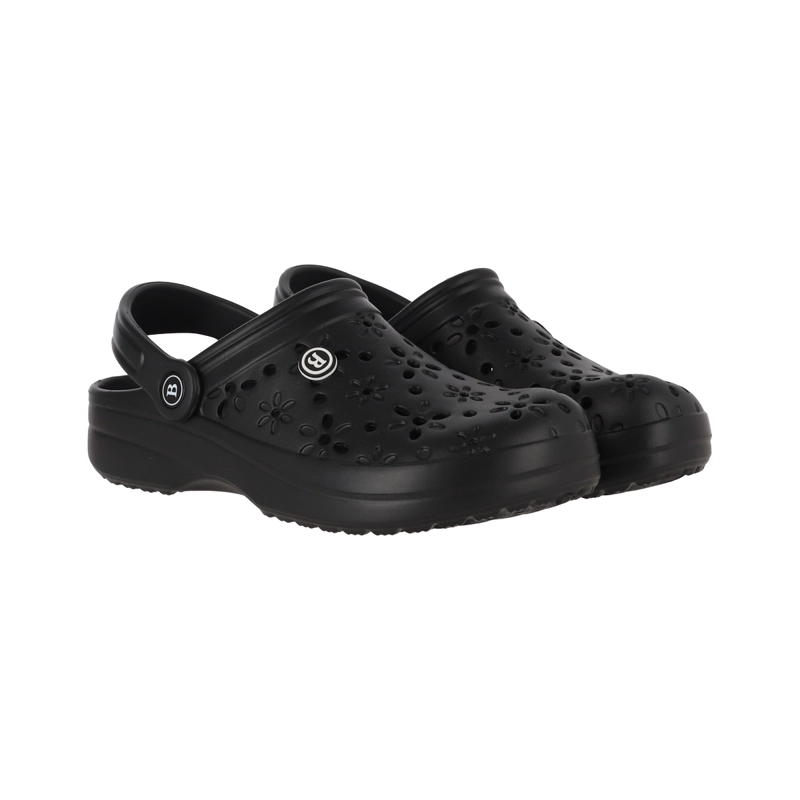 ZUECOS MUJER AIR BAMERS FLORALES NEGRO - 5