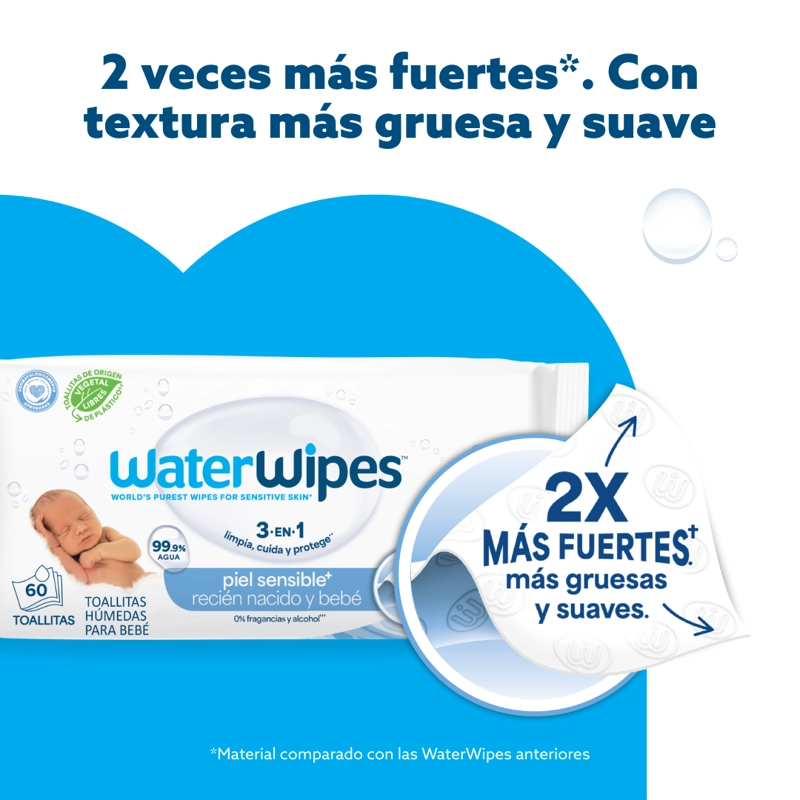 TOALLITAS HÚMEDAS BIODEGRADABLES WATERWIPES 720 UND - 5