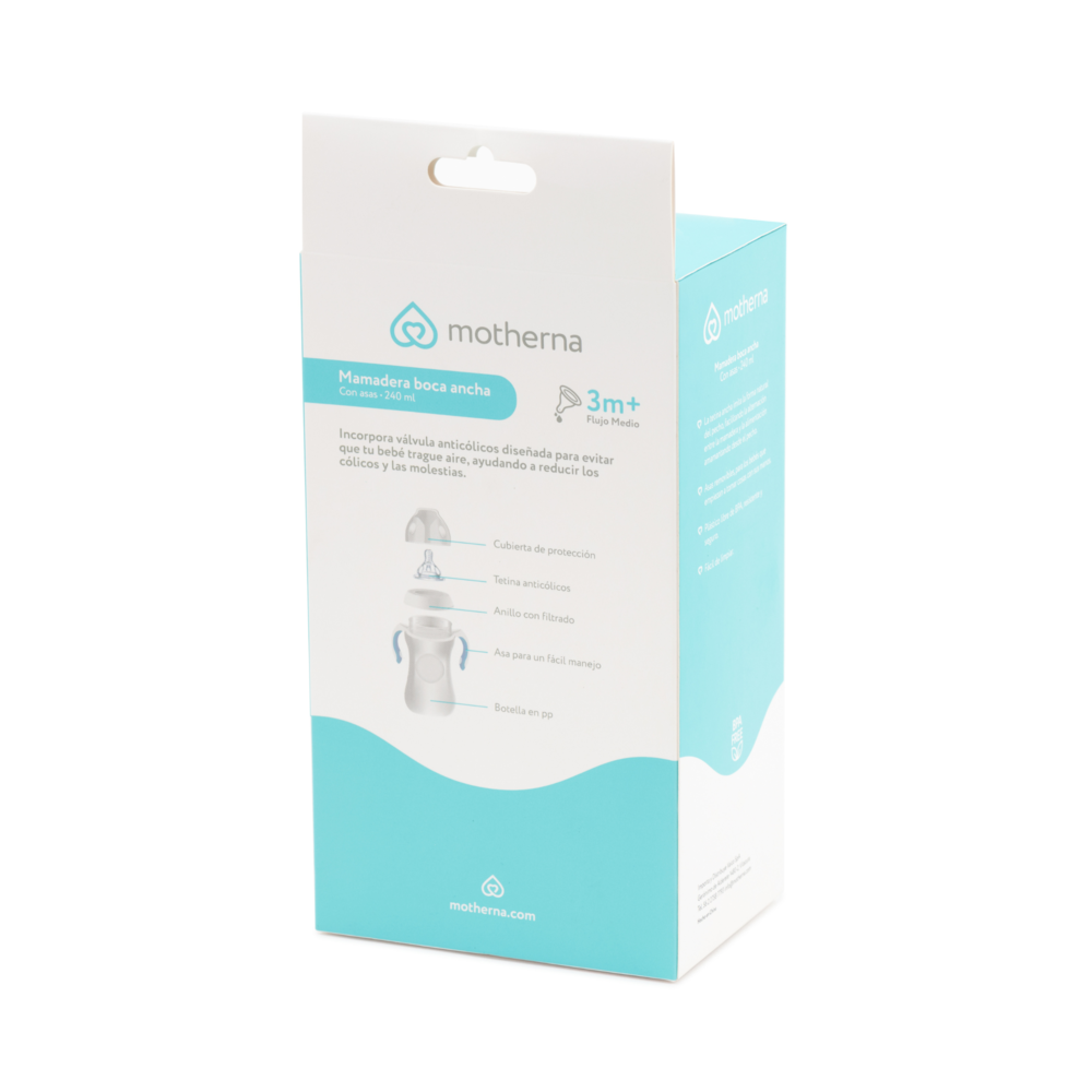 MAMADERA BOCA ANCHA CON ASAS MOTHERNA 240 ML - 5
