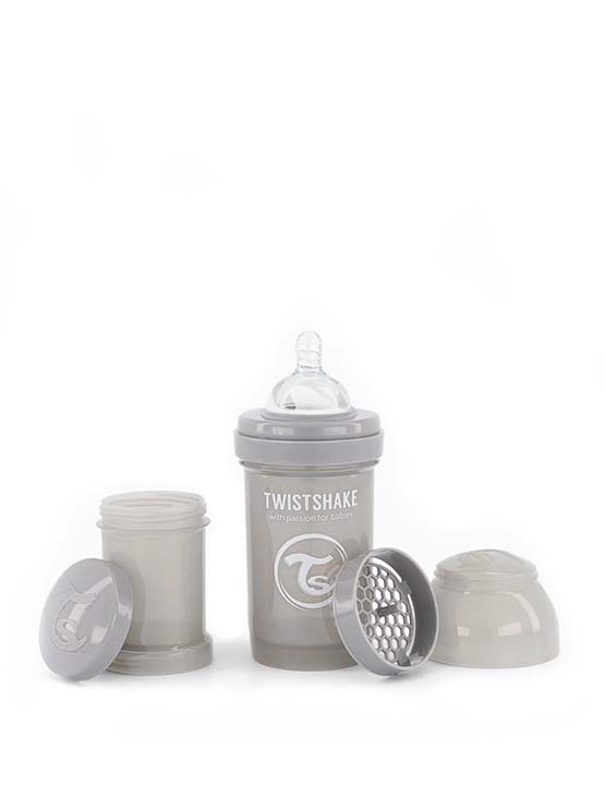 MAMADERA TWISTSHAKE ANTI-CÓLICO 180ML PASTEL GRIS - 1