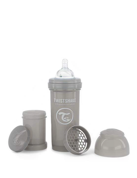 MAMADERA TWISTSHAKE ANTI-CÓLICO 260ML PASTEL GRIS - 1