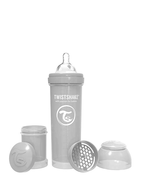 MAMADERA TWISTSHAKE ANTI-CÓLICO 330ML PASTEL GRIS - 1