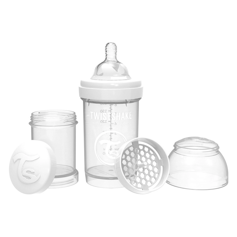 MAMADERA TWISTSHAKE ANTI-CÓLICO 180ML BLANCO - 1