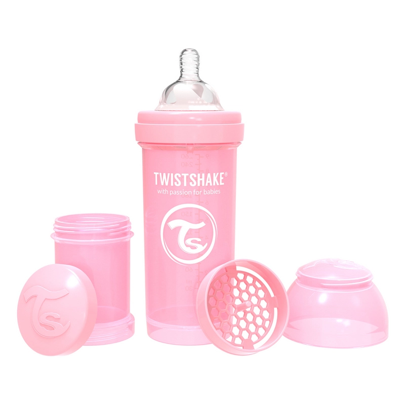 MAMADERA TWISTSHAKE ANTI-CÓLICO 260ML- PASTEL ROSADO - 1