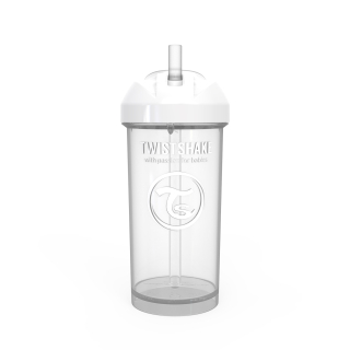VASO TWISTSHAKE CON BOMBILLA STRAW CUP 360ML BLANCO - 1