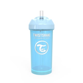 VASO TWISTSHAKE CON BOMBILLA STRAW CUP 360ML PASTEL AZUL - 1