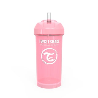 VASO TWISTSHAKE CON BOMBILLA STRAW CUP 360ML PASTEL ROSADO - 1