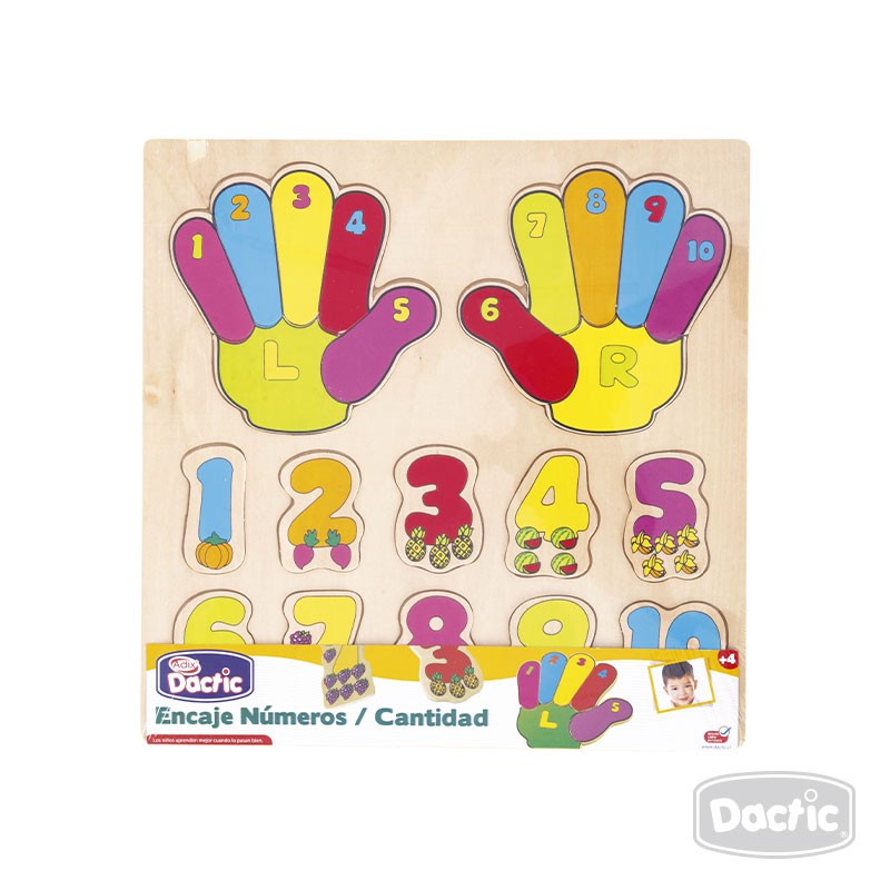 ENCAJE DACTIC MULTICOLOR NÚMEROCANTIDAD MADERA - 1