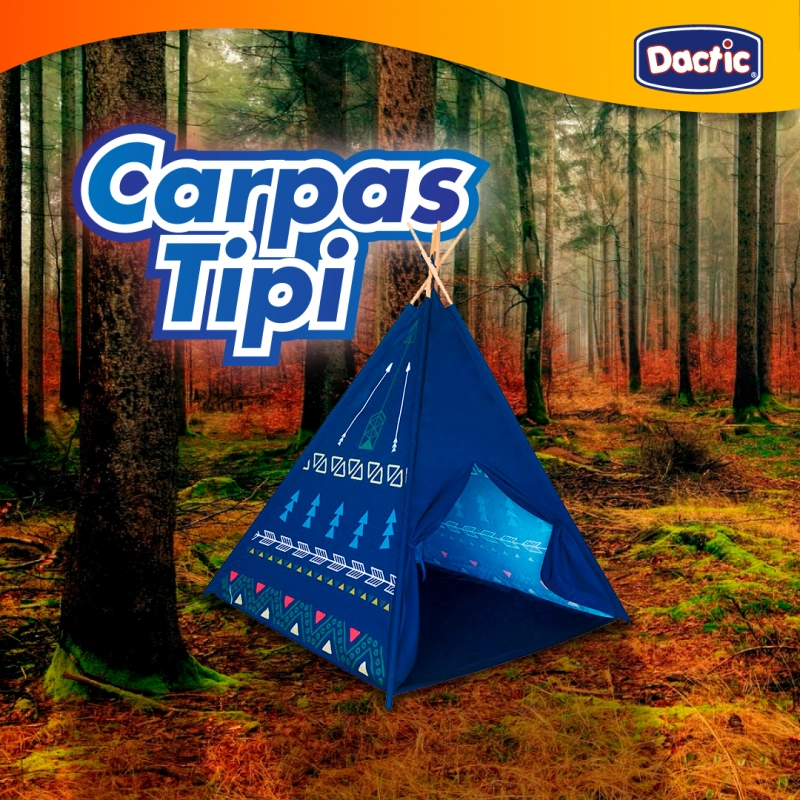 CARPA TIPI DACTIC MULTICOLOR AZUL 120X120X150 CM (062) - 2