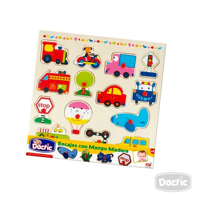 ENCAJE DACTIC MULTICOLOR CON MANGO MEDIOS DE TRANSPORTE - 1